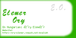 elemer ory business card